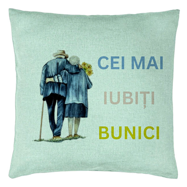 Perna Decorativa pentru Bunici 7, 40x40 cm, Verde Menta, Husa Detasabila, Burduf 5 Perna Decorativa pentru Bunici 7