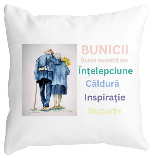 Perna Decorativa pentru Bunici 8, 40x40 cm, Alba, Mata, Husa Detasabila, Burduf 3 Perna Decorativa pentru Bunici 8