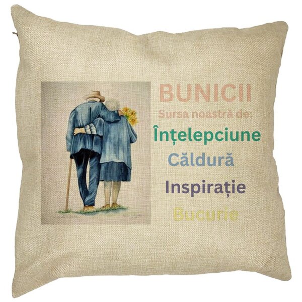 Perna Decorativa pentru Bunici 8, 40x40 cm, Husa Detasabila, Burduf 11 Perna Decorativa pentru Bunici 8