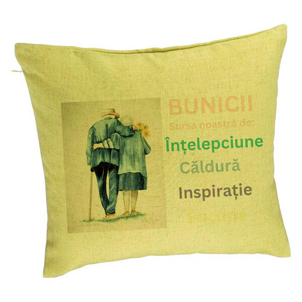 Perna Decorativa pentru Bunici 8, 40x40 cm, Verde, Husa Detasabila, Burduf 5 Perna Decorativa pentru Bunici 8