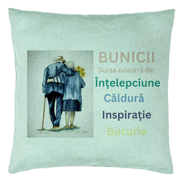 Perna Decorativa pentru Bunici 8, 40x40 cm, Verde Menta, Husa Detasabila, Burduf 5 Perna Decorativa pentru Bunici 8