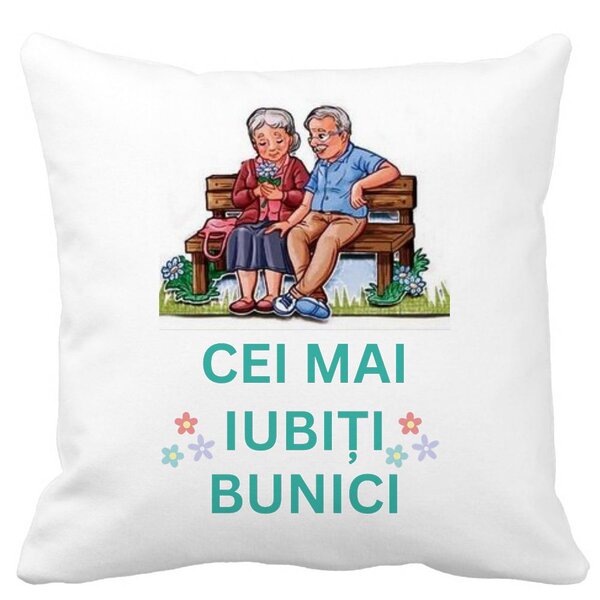 Perna Decorativa pentru Bunici 9, 40x40 cm, Alba, Mata, Husa Detasabila, Burduf 3 Perna Decorativa pentru Bunici 9