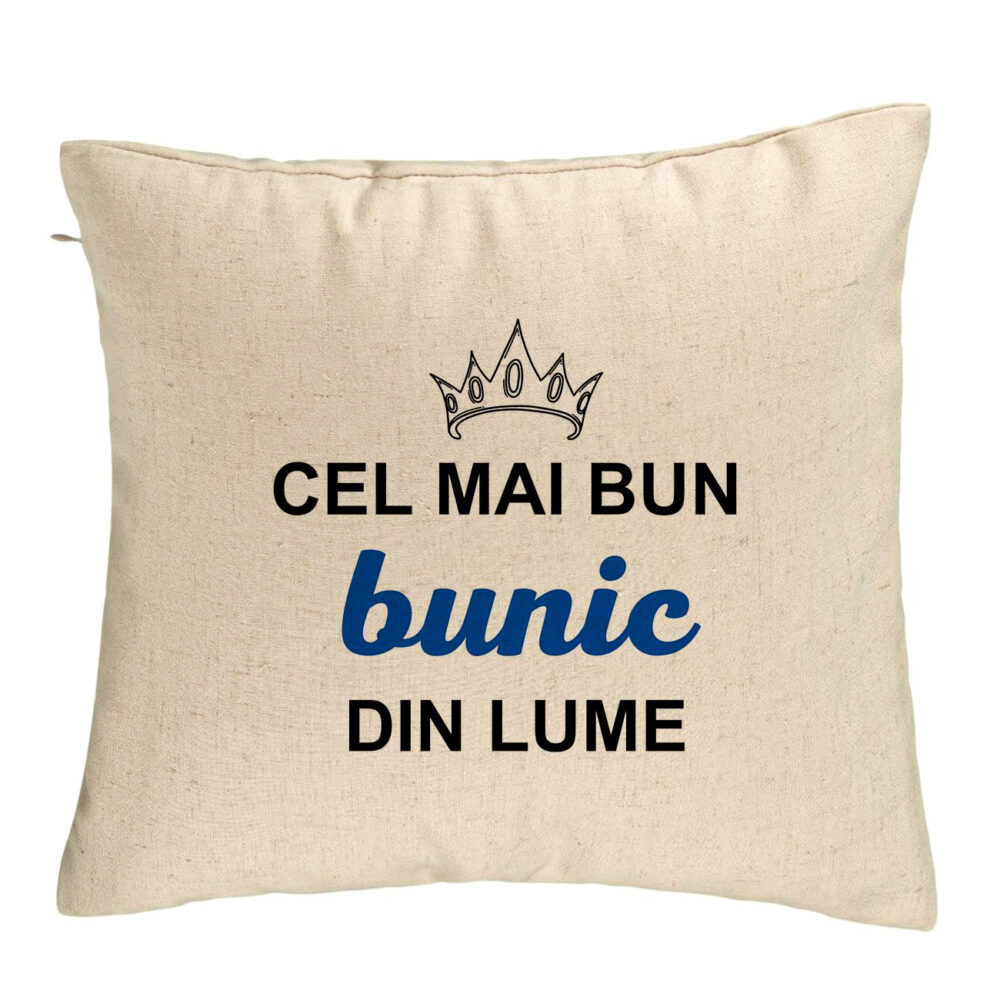Perna Decorativa pentru Bunicul 1, 40x40 cm, Bej, Husa Detasabila, Burduf 5 Perna Decorativa pentru Bunicul 1