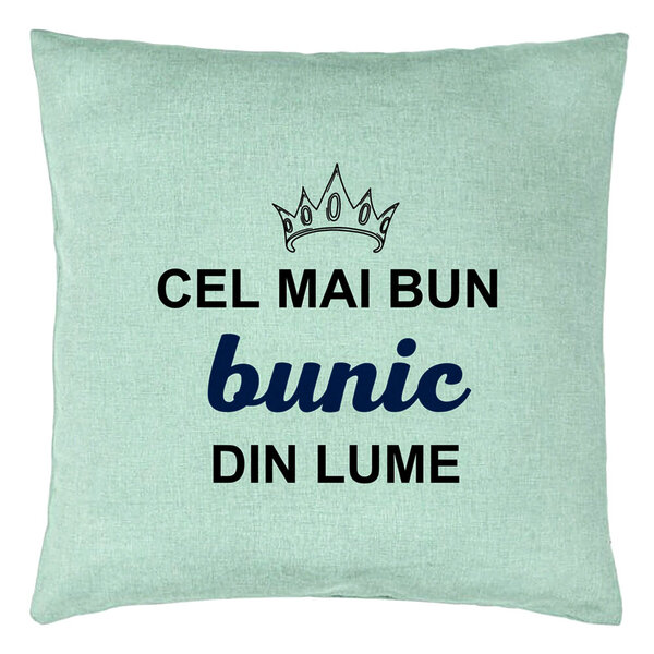 Perna Decorativa pentru Bunicul 1, 40x40 cm, Verde Menta, Husa Detasabila, Burduf 5 Perna Decorativa pentru Bunicul 1