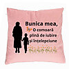 Perna Decorativa pentru Bunicul 19, 40x40 cm, Roz, Husa Detasabila, Burduf 7 Perna Decorativa pentru Bunicul 19
