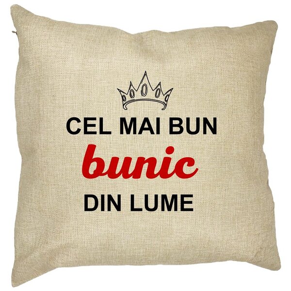 Perna Decorativa pentru Bunicul 2, 40x40 cm, Husa Detasabila, Burduf 11 Perna Decorativa pentru Bunicul 2