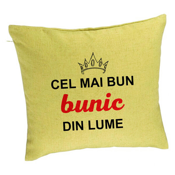 Perna Decorativa pentru Bunicul 2, 40x40 cm, Verde, Husa Detasabila, Burduf 5 Perna Decorativa pentru Bunicul 2