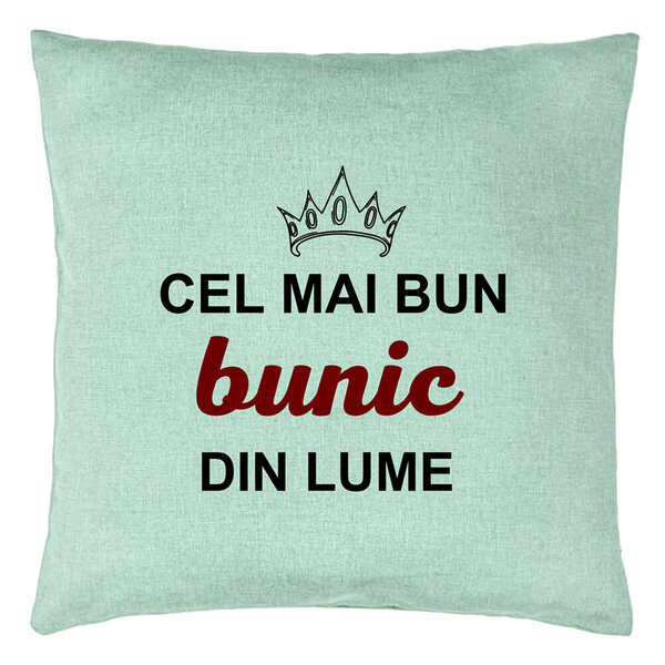 Perna Decorativa pentru Bunicul 2, 40x40 cm, Verde Menta, Husa Detasabila, Burduf 5 Perna Decorativa pentru Bunicul 2
