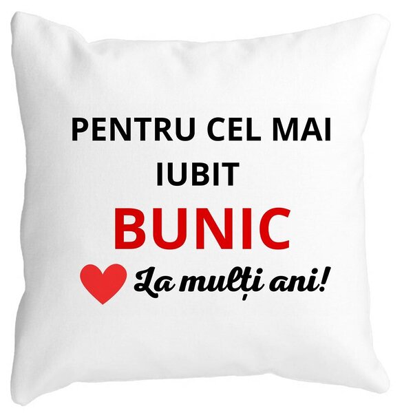 Perna Decorativa pentru Bunicul 3, 40x40 cm, Alba, Mata, Husa Detasabila, Burduf 3 Perna Decorativa pentru Bunicul 3