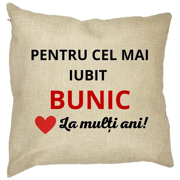 Perna Decorativa pentru Bunicul 3, 40x40 cm, Husa Detasabila, Burduf 11 Perna Decorativa pentru Bunicul 3