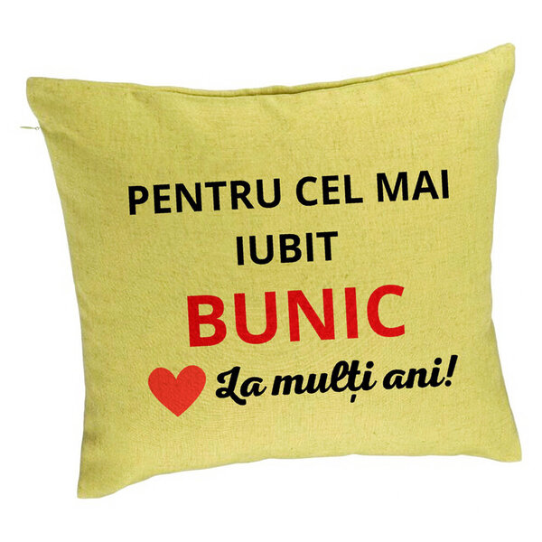 Perna Decorativa pentru Bunicul 3, 40x40 cm, Verde, Husa Detasabila, Burduf 5 Perna Decorativa pentru Bunicul 3