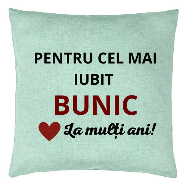 Perna Decorativa pentru Bunicul 3, 40x40 cm, Verde Menta, Husa Detasabila, Burduf 5 Perna Decorativa pentru Bunicul 3