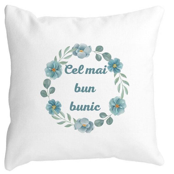 Perna Decorativa pentru Bunicul 4, 40x40 cm, Alba, Mata, Husa Detasabila, Burduf 3 Perna Decorativa pentru Bunicul 4