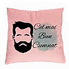 Perna Decorativa pentru Cumnat 1, 40x40 cm, Roz, Husa Detasabila, Burduf 7 Perna Decorativa pentru Cumnat 1