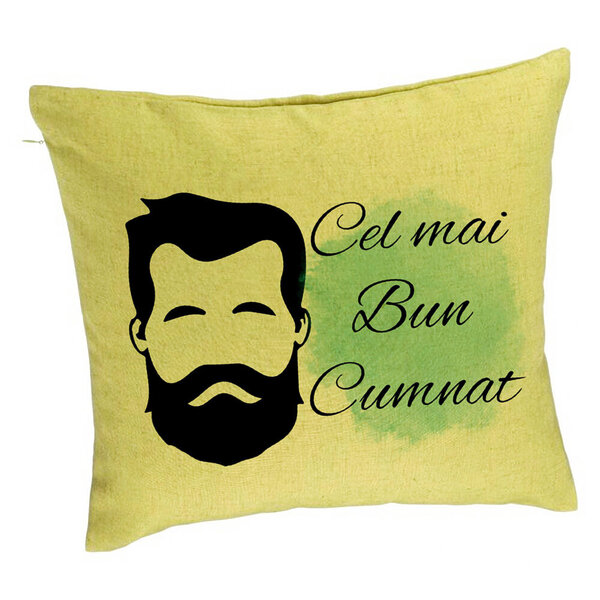 Perna Decorativa pentru Cumnat 1, 40x40 cm, Verde, Husa Detasabila, Burduf 5 Perna Decorativa pentru Cumnat 1