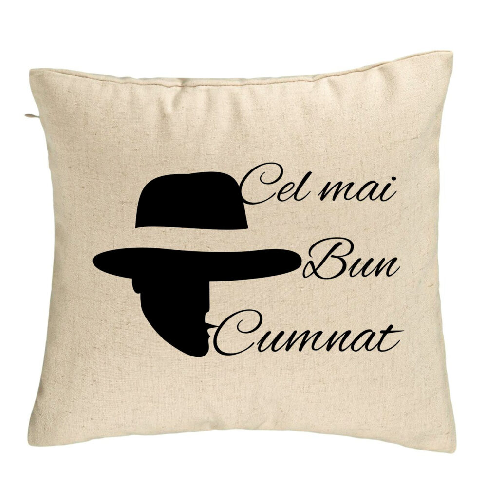 Perna Decorativa pentru Cumnat 2, 40x40 cm, Bej, Husa Detasabila, Burduf 5 Perna Decorativa pentru Cumnat 2
