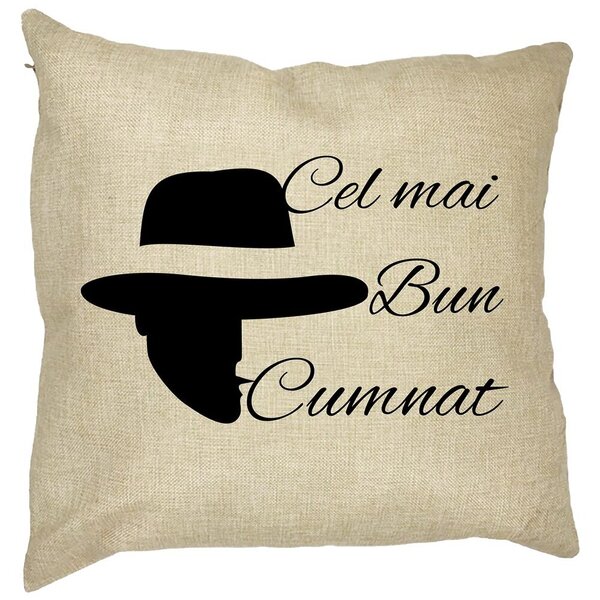 Perna Decorativa pentru Cumnat 2, 40x40 cm, Husa Detasabila, Burduf 11 Perna Decorativa pentru Cumnat 2