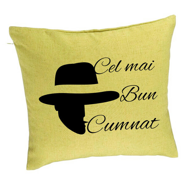 Perna Decorativa pentru Cumnat 2, 40x40 cm, Verde, Husa Detasabila, Burduf 5 Perna Decorativa pentru Cumnat 2