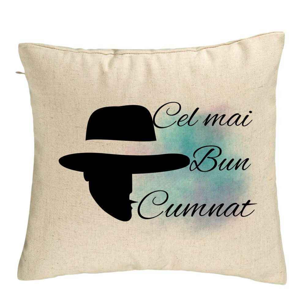 Perna Decorativa pentru Cumnat 3, 40x40 cm, Bej, Husa Detasabila, Burduf 5 Perna Decorativa pentru Cumnat 3