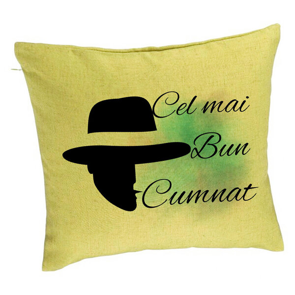 Perna Decorativa pentru Cumnat 3, 40x40 cm, Verde, Husa Detasabila, Burduf 5 Perna Decorativa pentru Cumnat 3