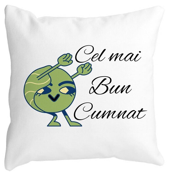 Perna Decorativa pentru Cumnat 4, 40x40 cm, Alba, Mata, Husa Detasabila, Burduf 3 Perna Decorativa pentru Cumnat 4