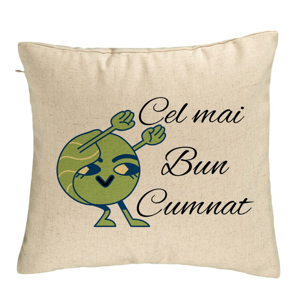 Perna Decorativa pentru Cumnat 4, 40x40 cm, Bej, Husa Detasabila, Burduf 5 Perna Decorativa pentru Cumnat 4