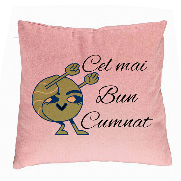 Perna Decorativa pentru Cumnat 4, 40x40 cm, Roz, Husa Detasabila, Burduf 5 Perna Decorativa pentru Cumnat 4