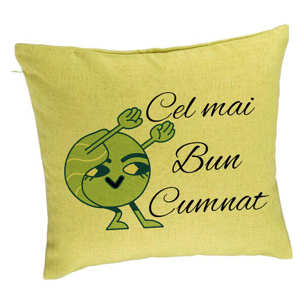 Perna Decorativa pentru Cumnat 4, 40x40 cm, Verde, Husa Detasabila, Burduf 5 Perna Decorativa pentru Cumnat 4