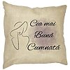 Perna Decorativa pentru Cumnata 1, 40x40 cm, Husa Detasabila, Burduf 16 Perna Decorativa pentru Cumnata 1