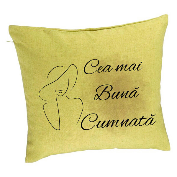 Perna Decorativa pentru Cumnata 1, 40x40 cm, Verde, Husa Detasabila, Burduf 5 Perna Decorativa pentru Cumnata 1