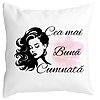 Perna Decorativa pentru Cumnata 3, 40x40 cm, Alba, Mata, Husa Detasabila, Burduf 4 Perna Decorativa pentru Cumnata 3