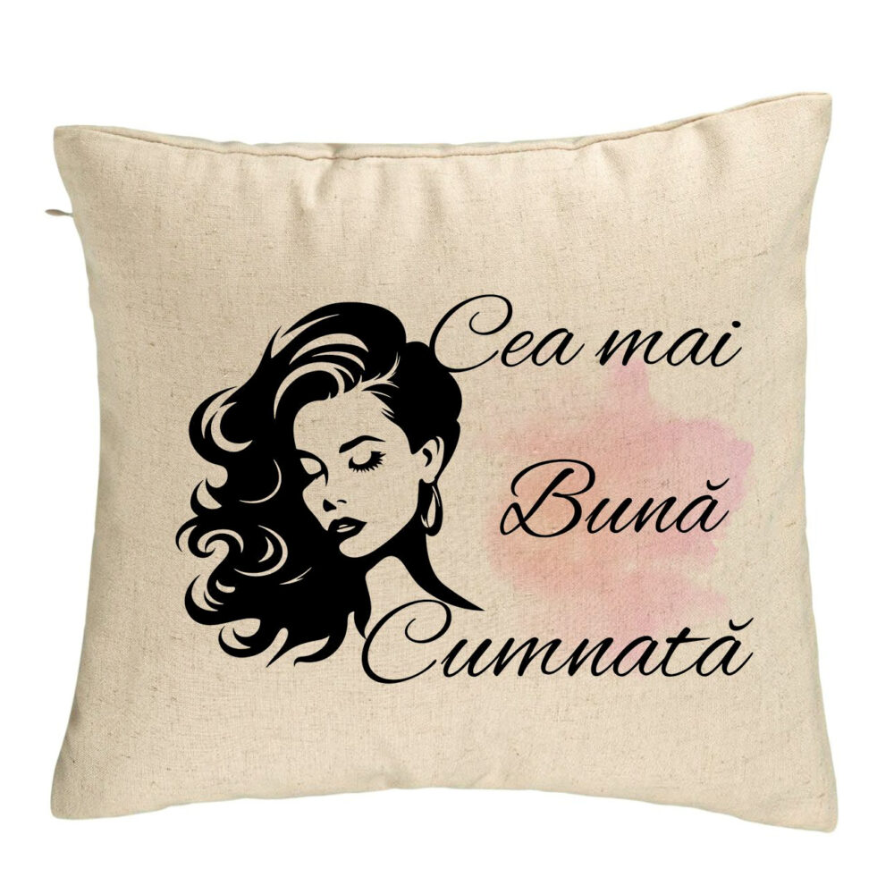Perna Decorativa pentru Cumnata 3, 40x40 cm, Bej, Husa Detasabila, Burduf 5 Perna Decorativa pentru Cumnata 3