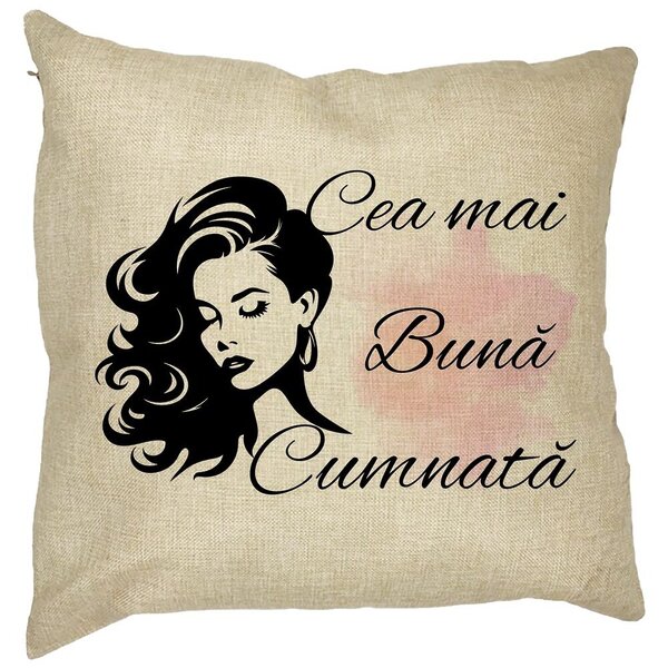 Perna Decorativa pentru Cumnata 3, 40x40 cm, Husa Detasabila, Burduf 11 Perna Decorativa pentru Cumnata 3