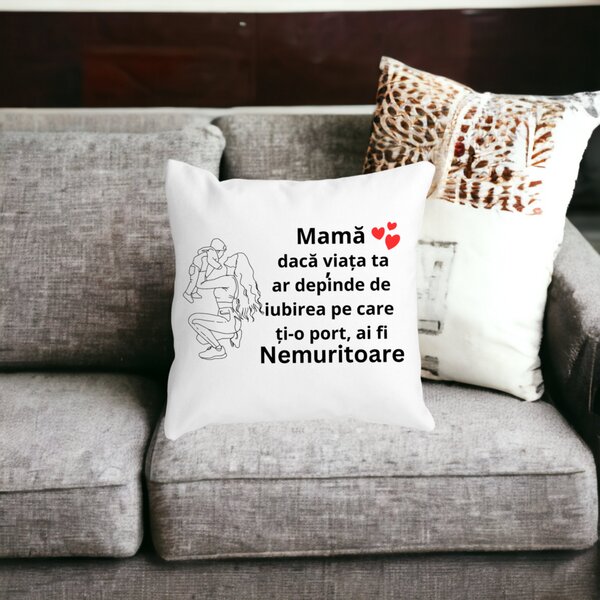 Perna Decorativa pentru Mama 10,40x40 cm, Alba, Mata, Husa Detasabila, Burduf 21 Perna Decorativa pentru Mama 1040x40 cm Alba Mata Husa Detasabila Burduf bscalbmat0384 6