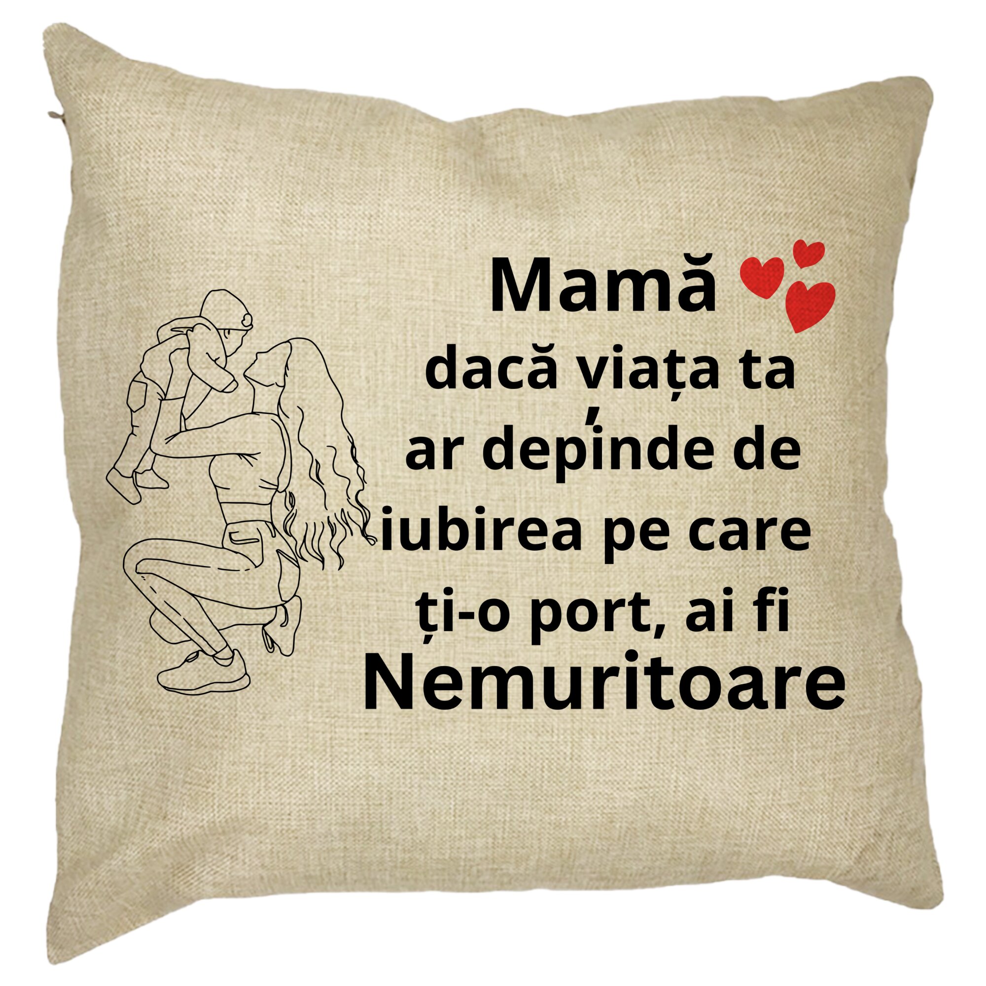 Perna Decorativa pentru Mama 10,40x40 cm, Husa Detasabila, Burduf 11 Perna Decorativa pentru Mama 10