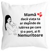 Perna Decorativa pentru Mama 12,40x40 cm, Alba, Mata, Husa Detasabila, Burduf 19 Perna Decorativa pentru Mama 12
