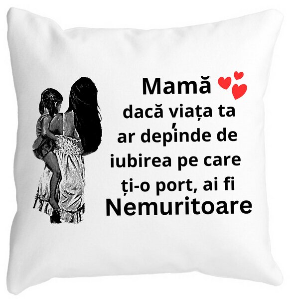 Perna Decorativa pentru Mama 1,40x40 cm, Alba, Mata, Husa Detasabila, Burduf 11 Perna Decorativa pentru Mama 1