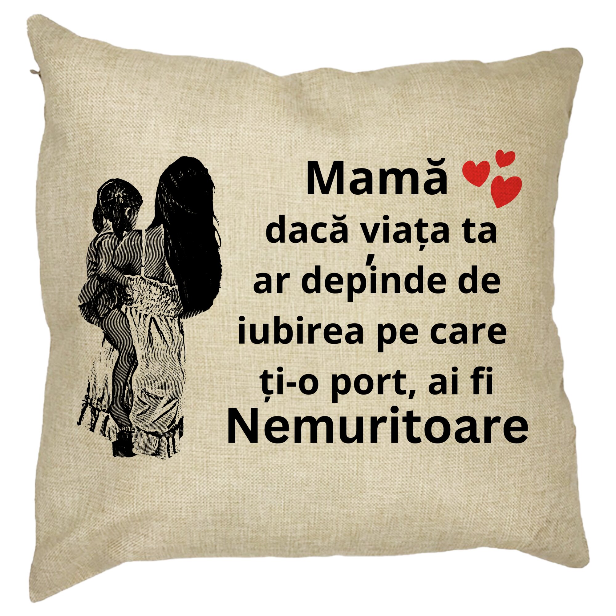 Perna Decorativa pentru Mama 1,40x40 cm, Husa Detasabila, Burduf 11 Perna Decorativa pentru Mama 1