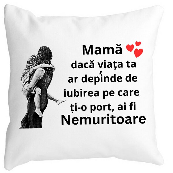 Perna Decorativa pentru Mama 2,40x40 cm, Alba, Mata, Husa Detasabila, Burduf 13 Perna Decorativa pentru Mama 2