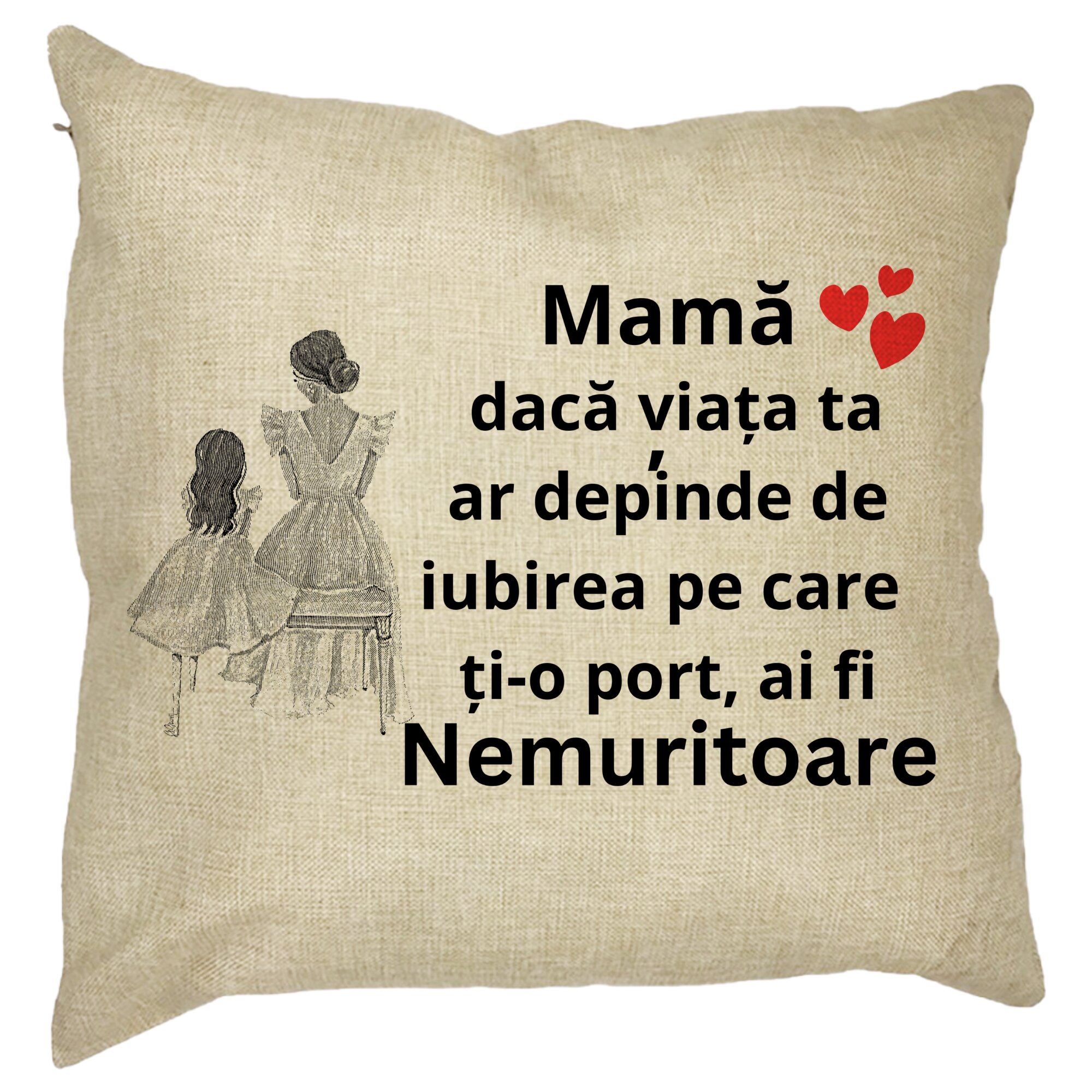 Perna Decorativa pentru Mama 3,40x40 cm, Husa Detasabila, Burduf 11 Perna Decorativa pentru Mama 3