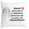 Perna Decorativa pentru Mama 4,40x40 cm, Alba, Mata, Husa Detasabila, Burduf 19 Perna Decorativa pentru Mama 4