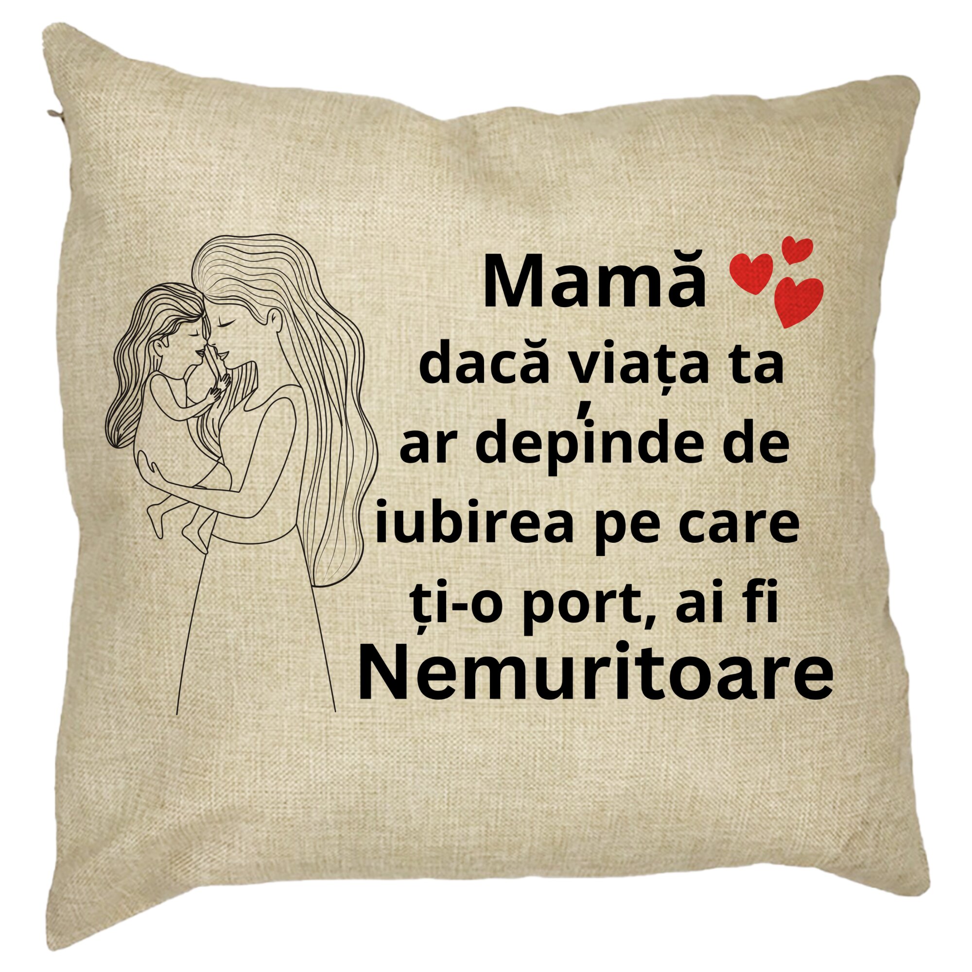 Perna Decorativa pentru Mama 4,40x40 cm, Husa Detasabila, Burduf 11 Perna Decorativa pentru Mama 4