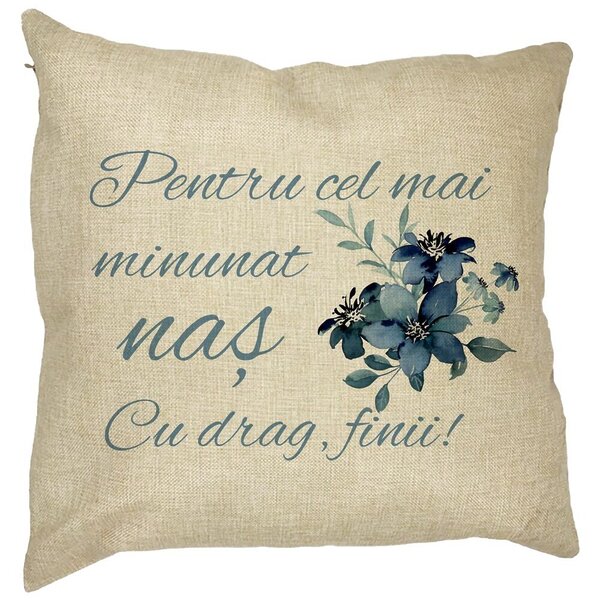 Perna Decorativa pentru Nas 1, 40x40 cm, Husa Detasabila, Burduf 11 Perna Decorativa pentru Nas 1