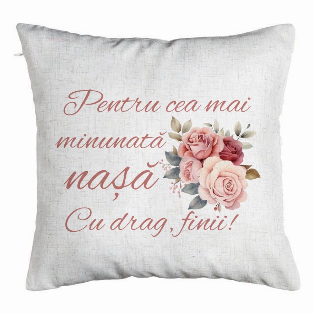 Perna Decorativa pentru Nasa 1, 40x40 cm, Alb Murdar, Husa Detasabila, Burduf 5 Perna Decorativa pentru Nasa 1