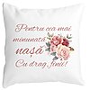 Perna Decorativa pentru Nasa 1, 40x40 cm, Alba, Mata, Husa Detasabila, Burduf 4 Perna Decorativa pentru Nasa 1