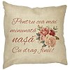 Perna Decorativa pentru Nasa 1, 40x40 cm, Husa Detasabila, Burduf 16 Perna Decorativa pentru Nasa 1