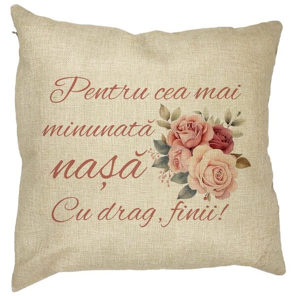 Perna Decorativa pentru Nasa 1, 40x40 cm, Husa Detasabila, Burduf 11 Perna Decorativa pentru Nasa 1