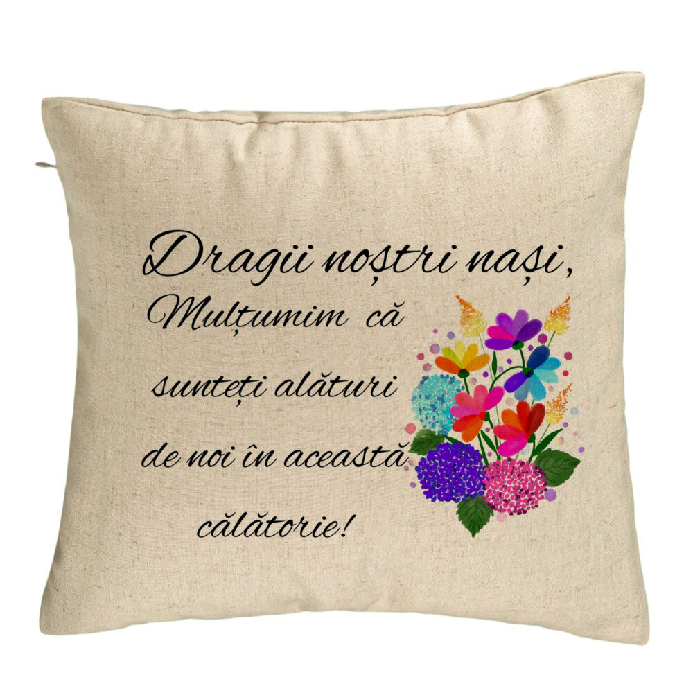 Perna Decorativa pentru Nasi 1, 40x40 cm, Bej, Husa Detasabila, Burduf 5 Perna Decorativa pentru Nasi 1