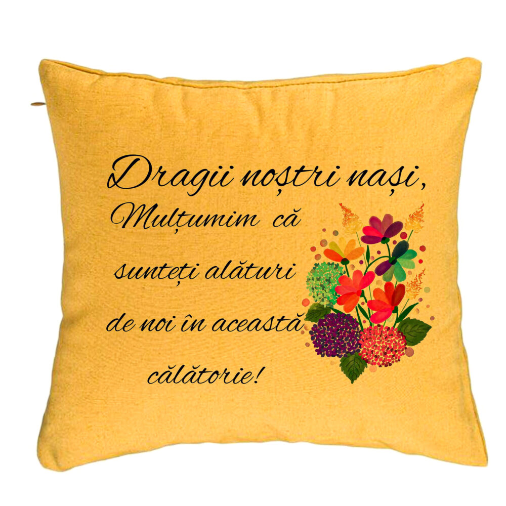 Perna Decorativa pentru Nasi 1, 40x40 cm, Galben, Husa Detasabila, Burduf 5 Perna Decorativa pentru Nasi 1