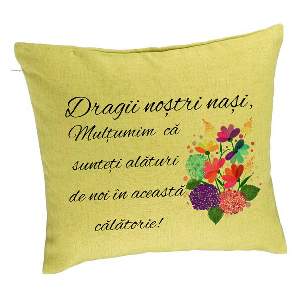 Perna Decorativa pentru Nasi 1, 40x40 cm, Verde, Husa Detasabila, Burduf 5 Perna Decorativa pentru Nasi 1